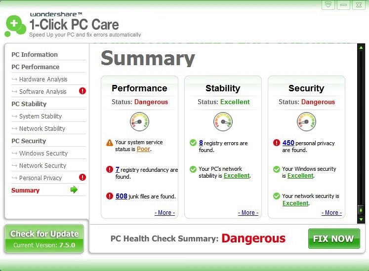 Wondershare 1 click pc care review